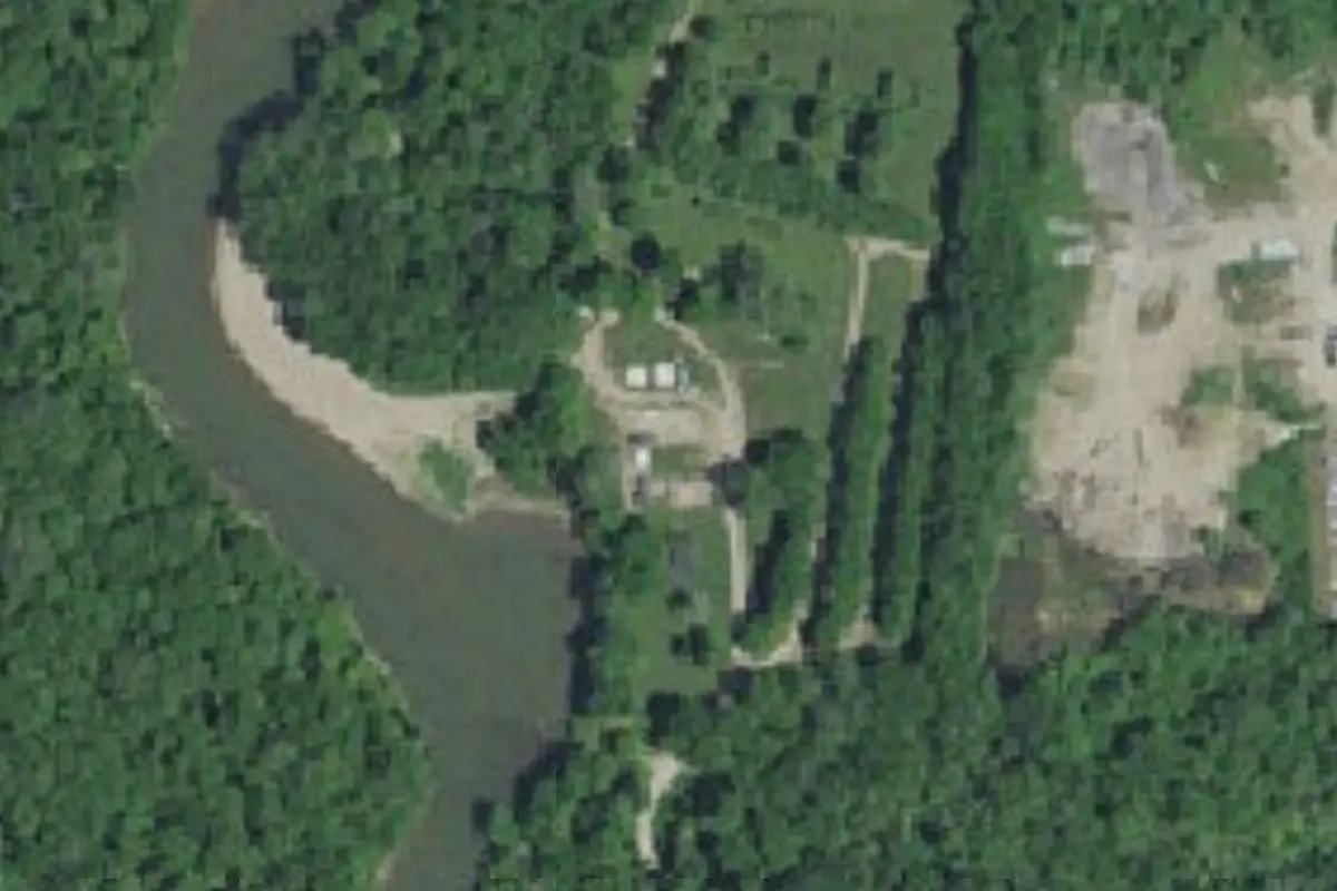 Aerial view of Blue's Canoe Livery