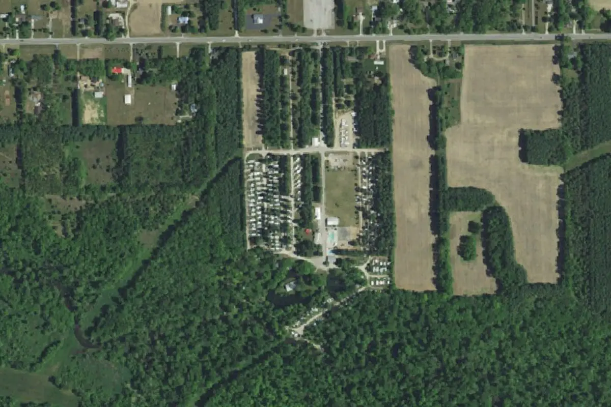 Aerial view of Eby's Pines RV Park & Campground