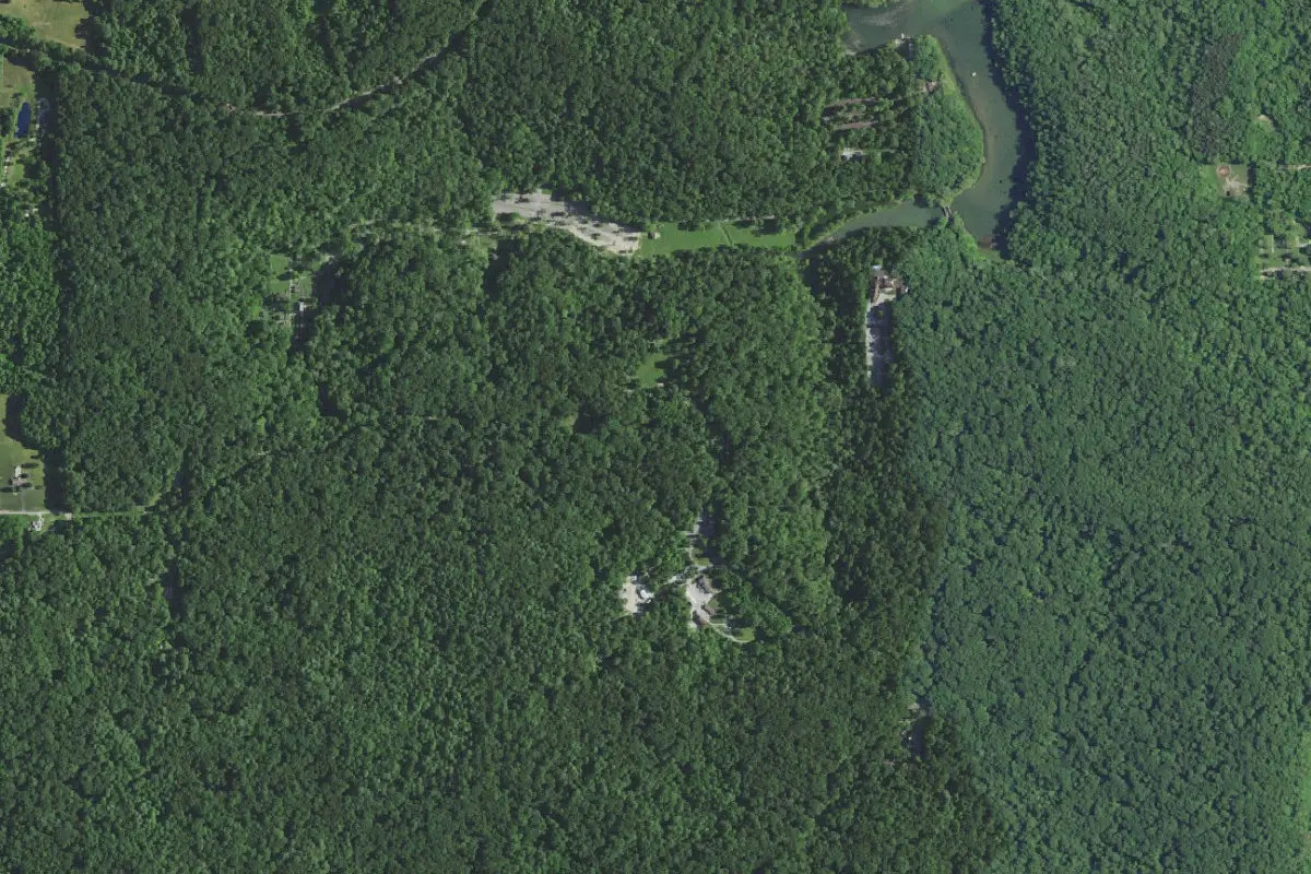 Aerial view of Spring Mill State Park