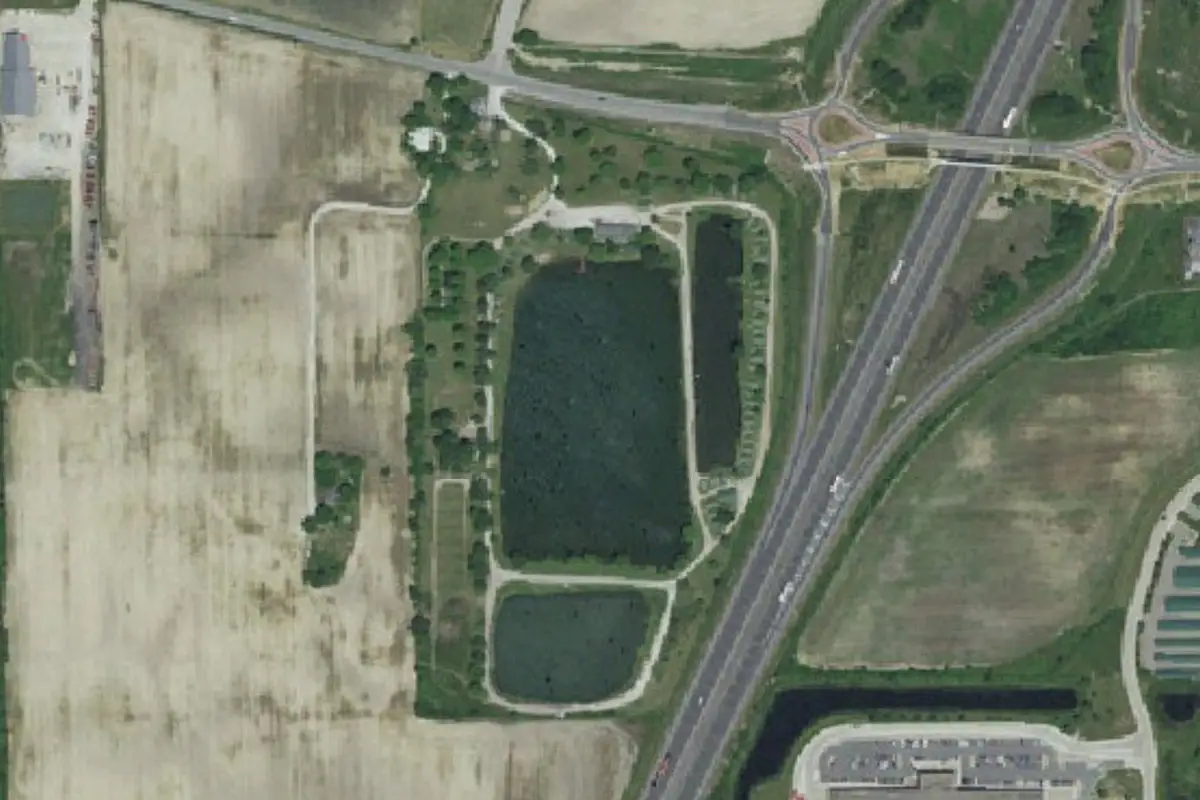 Aerial view of Mystic Waters Campground