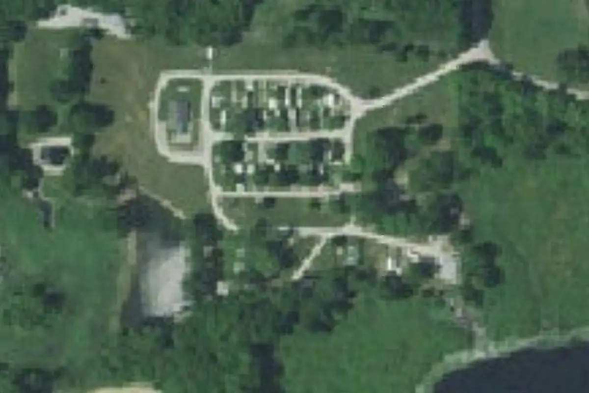 Aerial view of Hidden Lake Paradise Campground