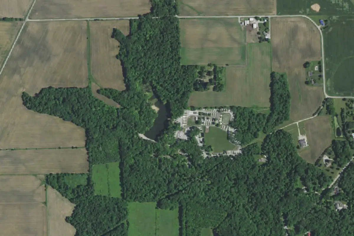 Aerial view of Hidden Creek Campground