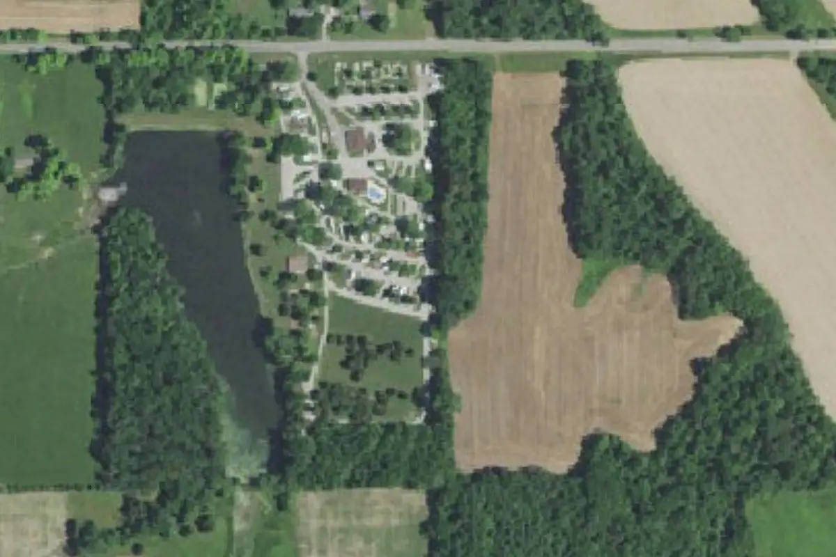 Aerial view of Raintree Lake Campground