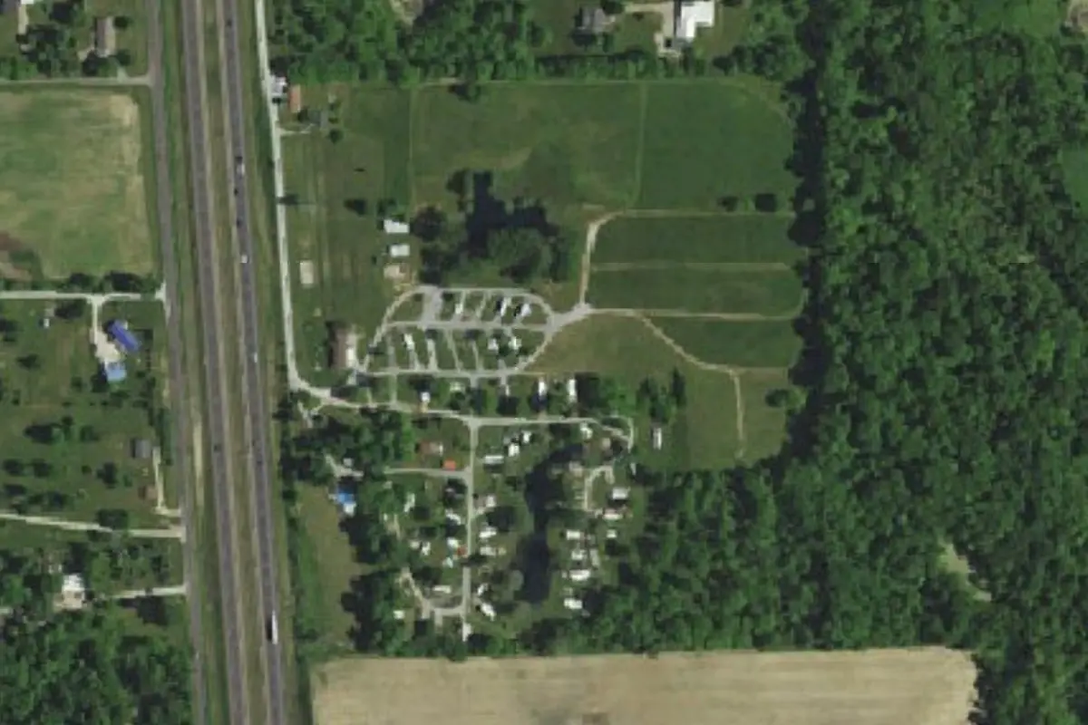 Aerial view of Happy Acres Campground