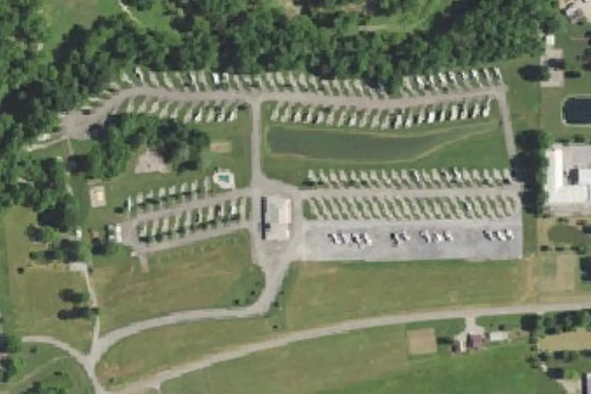 Aerial view of Follow the River RV Resort