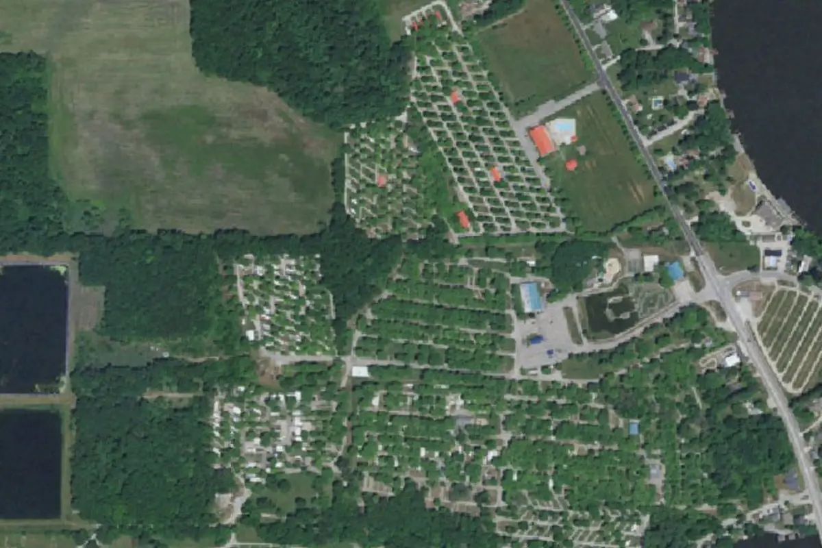 Aerial view of Indiana Beach KOA