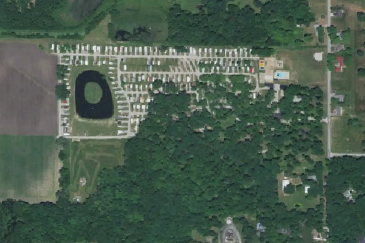 Aerial view of Lost Acres RV Park